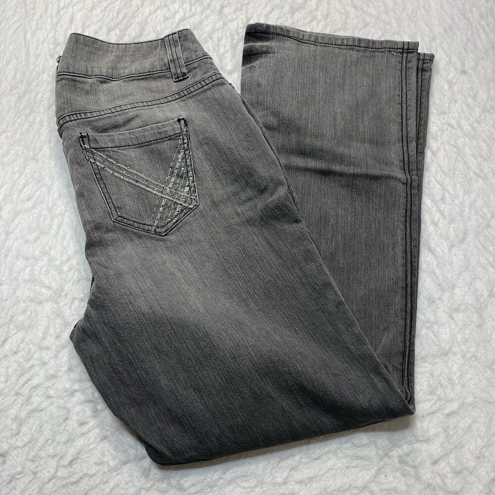 Lane Bryant Womens Jeans 18 Gray Wide Leg Medium Wash
